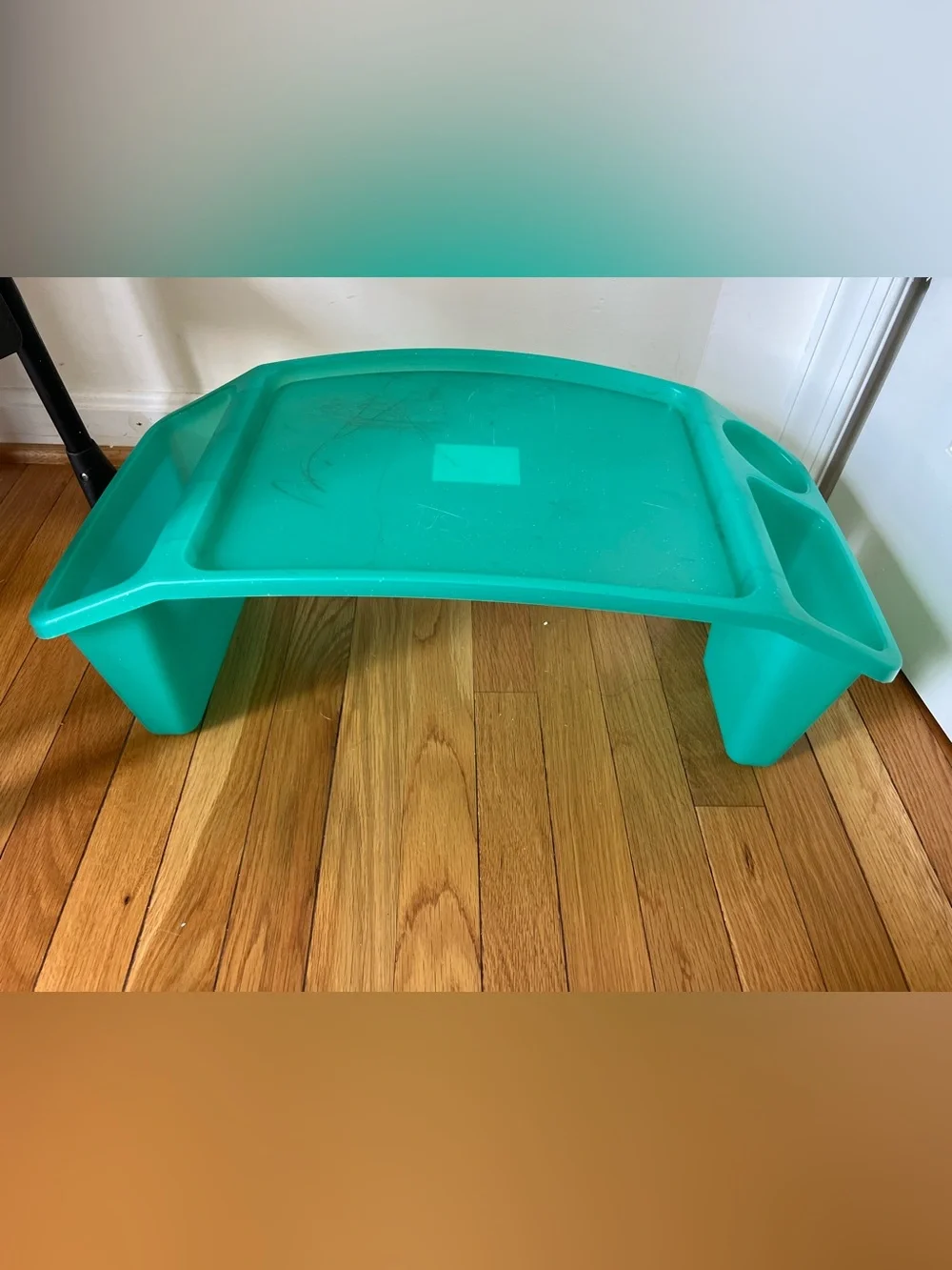 Kids Portable lap desk Activity Tray - Teal glitter